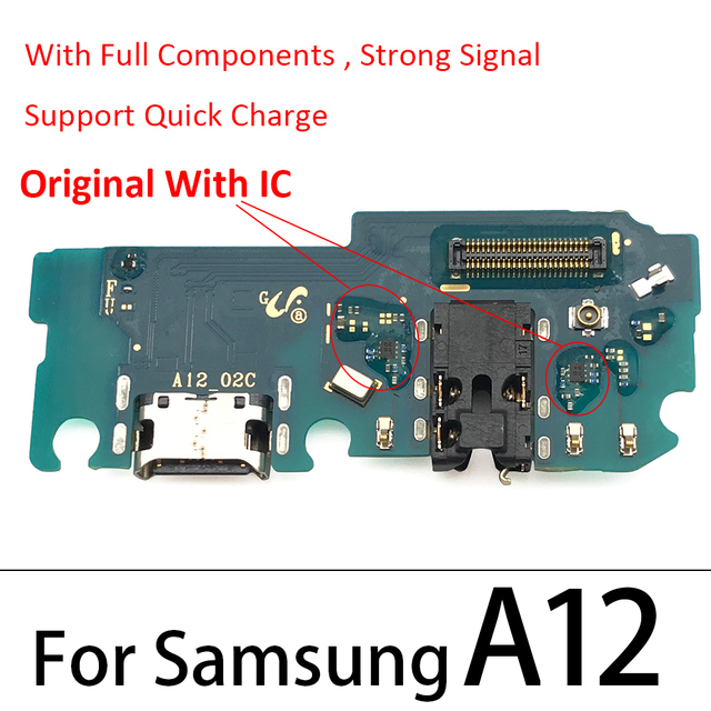 Porta De Carregamento USB Original Samsung Galaxy A12 Placa De Conexão ...