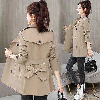 2023 Cinto De Primavera De Outono Trench Coat Women Slim Long-Sleeved Short Windbreaker em Promoção na Shopee 2023 Cinto De Primavera De Outono Trench Coat Women Slim Long-Sleeved Short Windbreaker