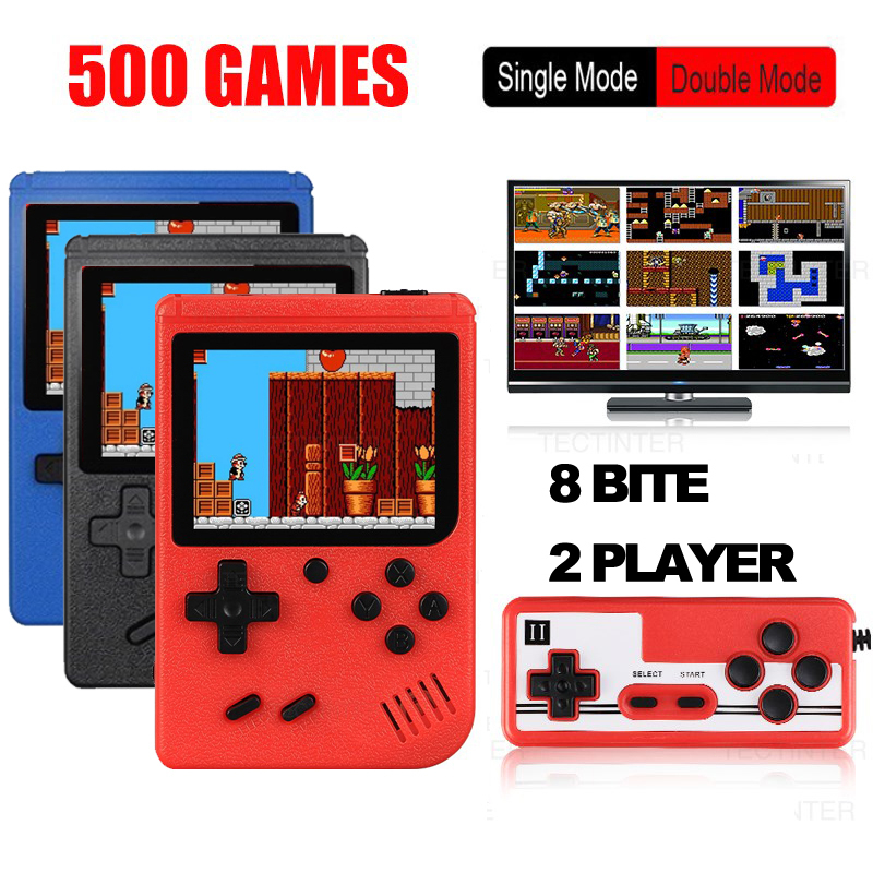 Mini jogo retrô console de jogos portátil embutido 400 jogos caixa