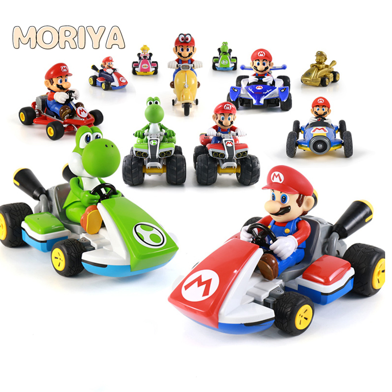 12cm Super Mario Kart Pull Back Car Luigi Princesa Figura Brinquedos Infantis