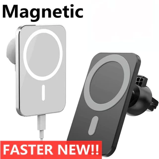 Carregador Magnético Sem Fio Para Carro Suporte Do Ventilador De Ar Telefone De 15W Estação De Carregamento Rápido IOS 12 13 14 Pro MAX Mini Macsafe
