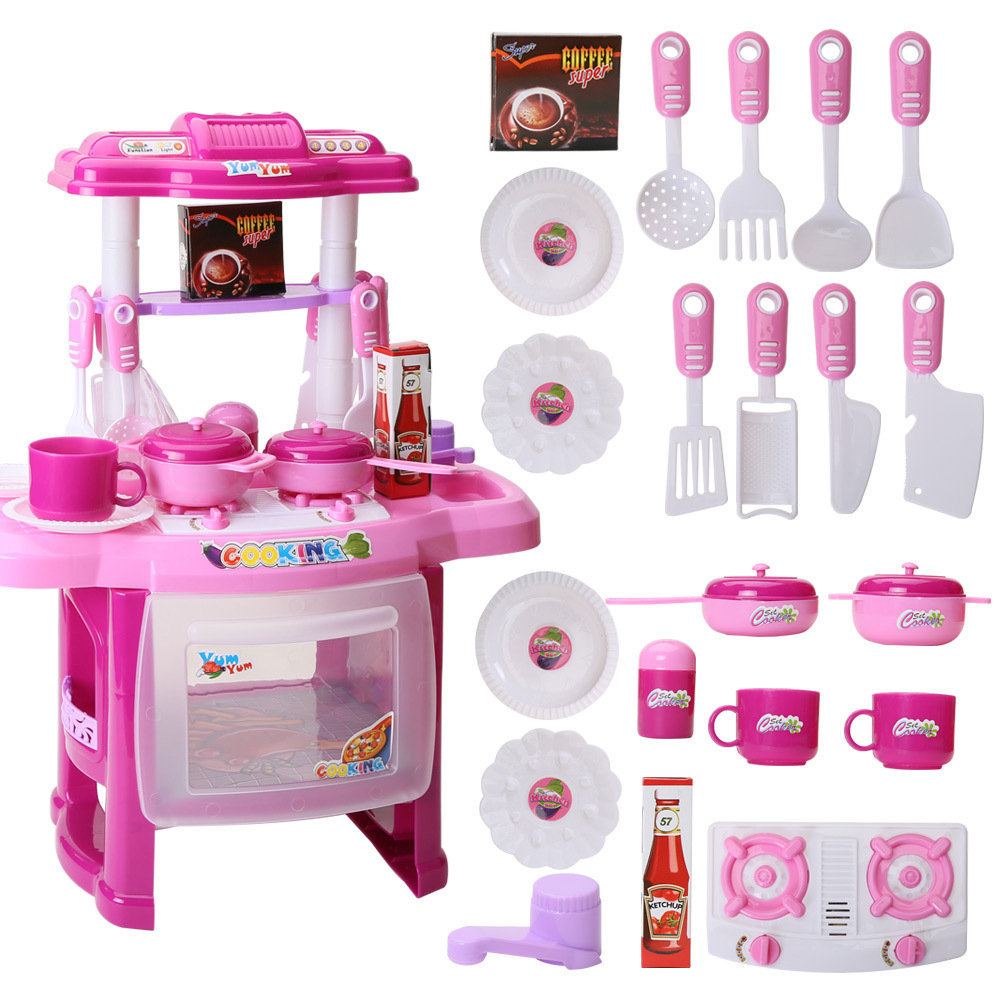 95cm Grandes Crianças Jogar Casa Cozinha Set Spray Cozinha Menina