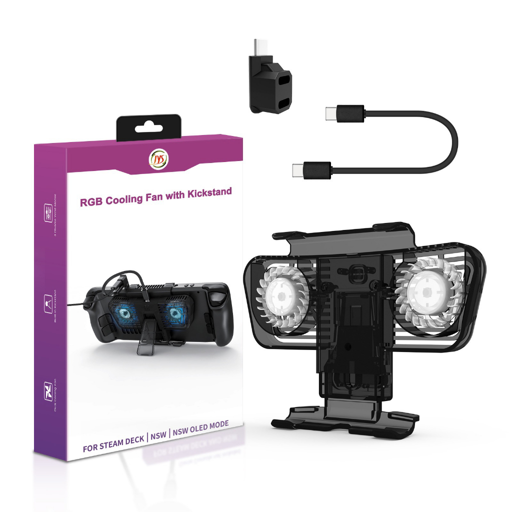 JYS LED Ventilador De Resfriamento Com Suporte De Chute Para Steam Deck/Nintendo Switch/Switch OLED