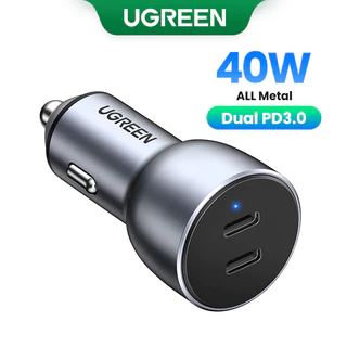 UGREEN Carregador Rápido Para Carro USB C PD 20W QC3.0 Adaptador De Isqueiro iPhone 14 13 pro Max 13/12/11/XS/XR/X/8