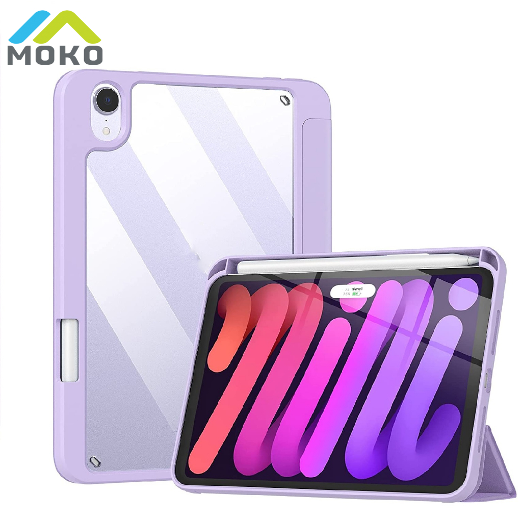 Smart Cover Trifold Con TPU Morbido Per IPad - Auto Wake/Sleep, Colore Ibisco - 3