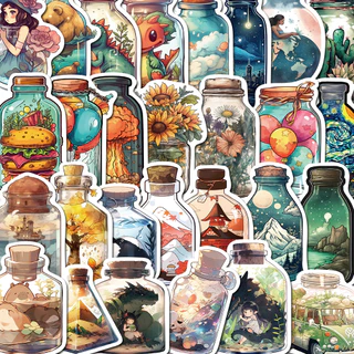 50pcs Mundo Requintado Em Adesivos Para Desenhos Animados Garrafas Autocolantes Bonitos E Criativos Telefone Ledger Case Computer Water Cup Decalque À Prova D'água