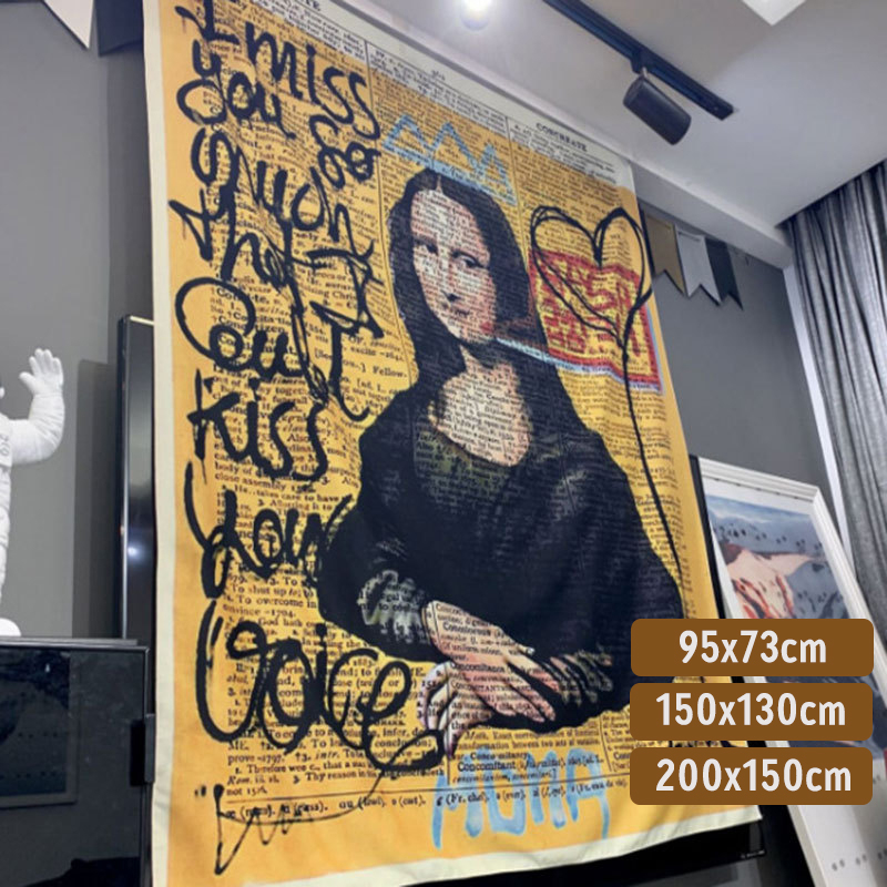 A Tapeçaria Mona Lisa Mural Pendurada Em Casa Decoração De Fundo Pano Cobertura De Manta