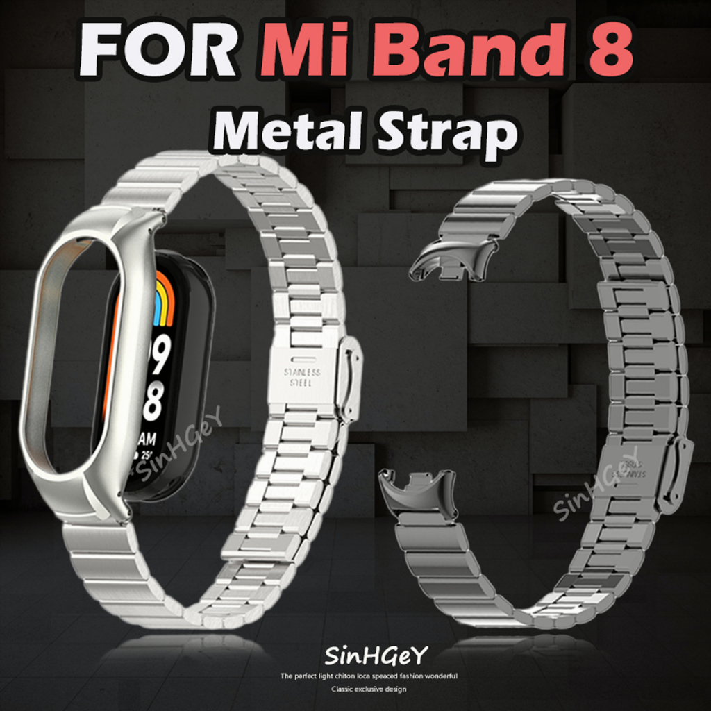 Pulseira De Substituição Para Xiaomi Mi Band 8 Metal Aço Inoxidável 8