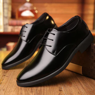 Novos Calçados Masculinos De Moda Casual Oxfords PU Sapatos De Couro Com Laço Formal
