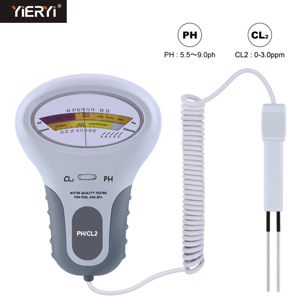 Medidor De Cloro Residual 2 Em 1 CL2 PH 0 3 0ppm Analisador De Acidez De Qualidade Da Água