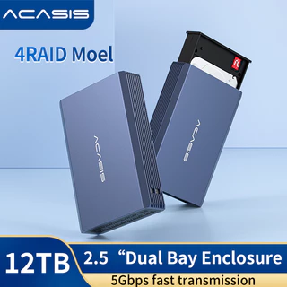 ACASIS usb 3.0 2.5 Polegadas SATA HDD RAID Caixa Dupla De Com Matriz De Disco Rígido usb3.0 Para De , Até 12TB De Capacidade