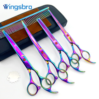 9 Pcs Kit Tesoura pet profissional De Aço Inoxidável ,cat/Cães kit tosa pet