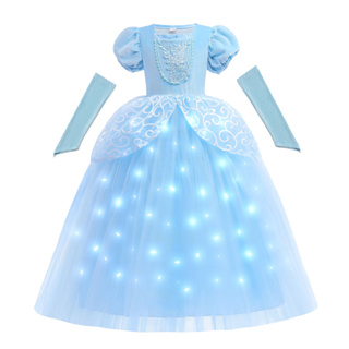 Cinderela Cosplay LED Girl , Roupa De Princesa Infantil , Vestido De  Aniversário De Natal , Festa De Halloween，3-10 Anos