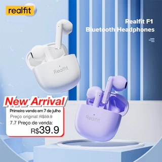 Realfit F1 Fone De Ouvido Bluetooth Excelente Qualidade HIFI Sem Fio Com Microfone 5.3 Superb Bass