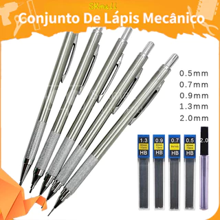 Conjunto De Lápis Mecânico Destacável,0,3/0,5/0,7/0,9/1,3/2,0/3.0mm Desenho De Arte Metálico Completo Pintura Líderes Automáticos Material Escolar De Escritório