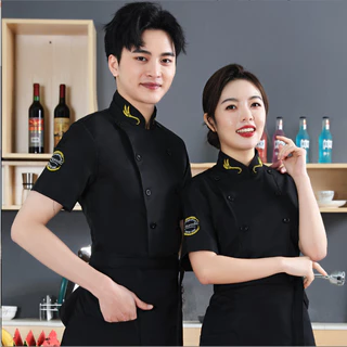 Ready Stock Chef Uniforme De Trabalho De Manga Curta Seção Fina Masculina Respirável Cozinheiro