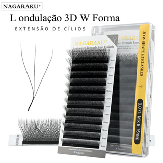 NAGARAKU 3D W Shape L LU Curl Premium Pestanas Naturais De Luz Suave Maquiagem Falsas Extensão De Macia