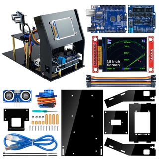 LAFVIN Simulação De Radar Sensor Ultra-Sônico Kit Robótico DIY Para Arduino Com Tela TFT UNO R3 , 1.8 " , sg90 Servo