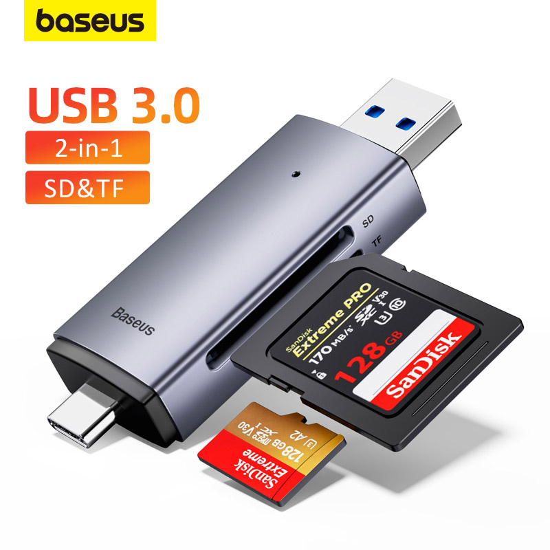 Baseus Tipo C USB 3.0 Para SD Leitor De Cartão TF Acessórios Laptop