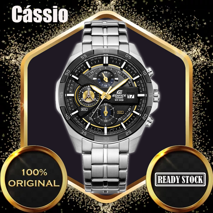 (2 Anos De Garantia) relógio Cássio masculino, marca de luxo quartzo à prova d' água cronógrafo esportivo de corrida relógio EFR556D-1A