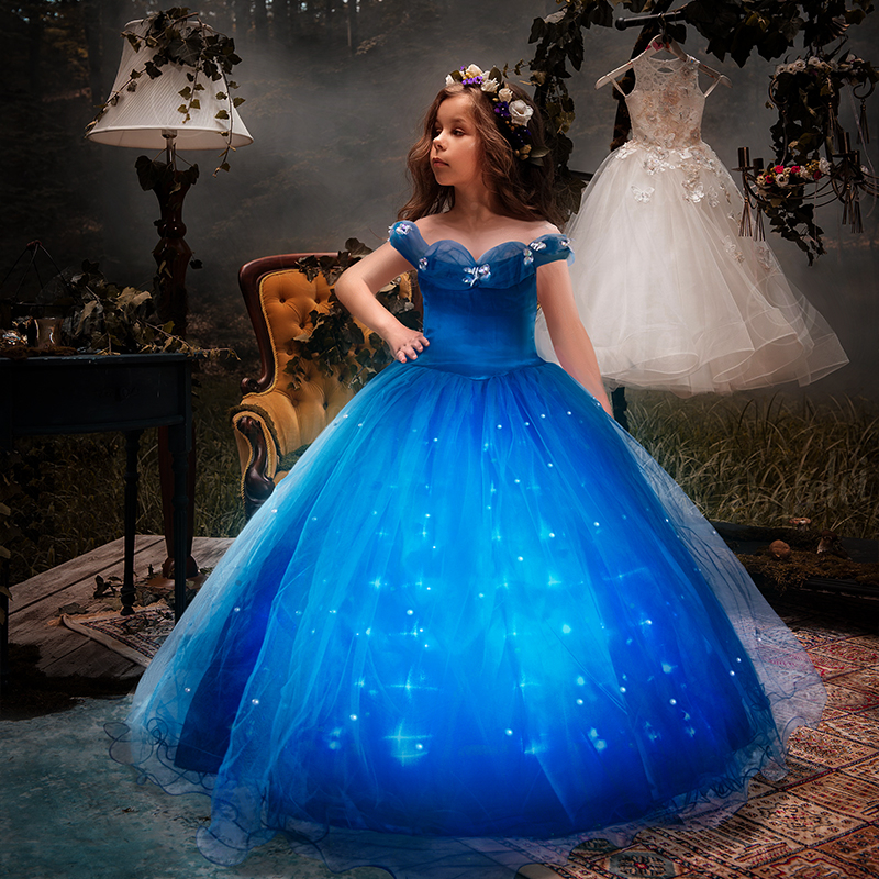 Vestido Azul Luxo Princesa Cinderela Frozen Alice 1 A 3