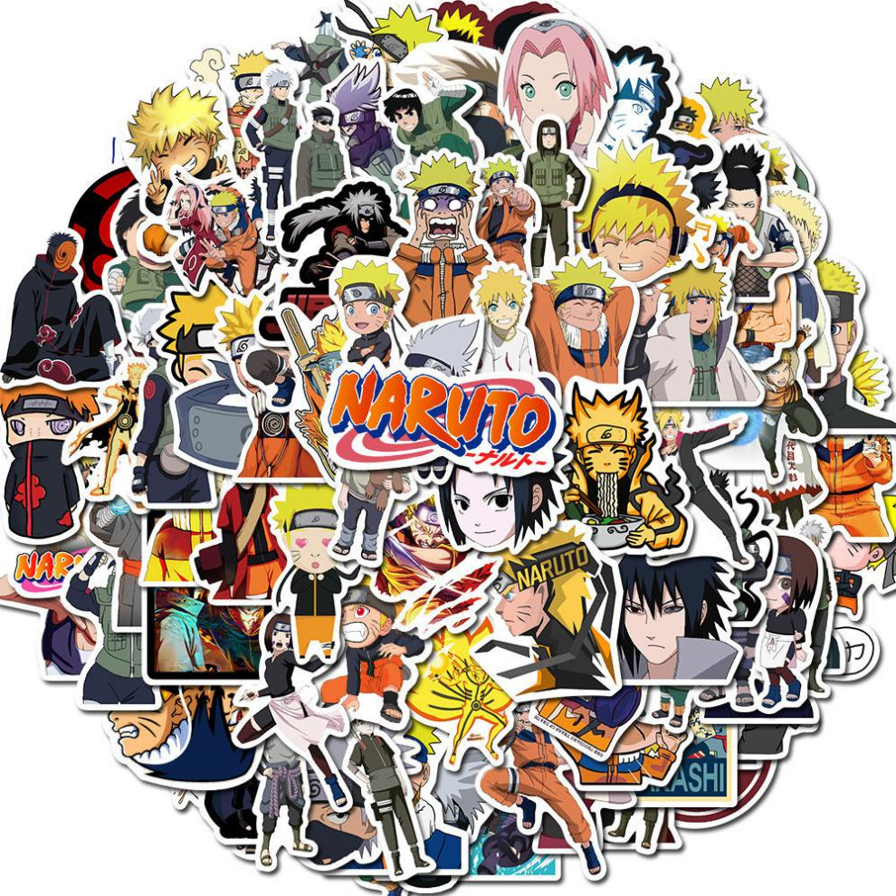 Em promoção! 10/50/100pcs Japão Anime De Desenho Animado Naruto Adesivo  Para Impermeável Etiqueta De Bagagem Skate Guitar Laptop Stikers Criança  Brinquedos