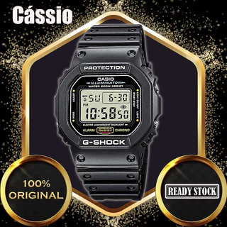 (2 Anos De Garantia) Cássio G Shock DW-5600E-1V Relógio masculino com mostrador de tempo duplo Relógio esportivo à prova d'água