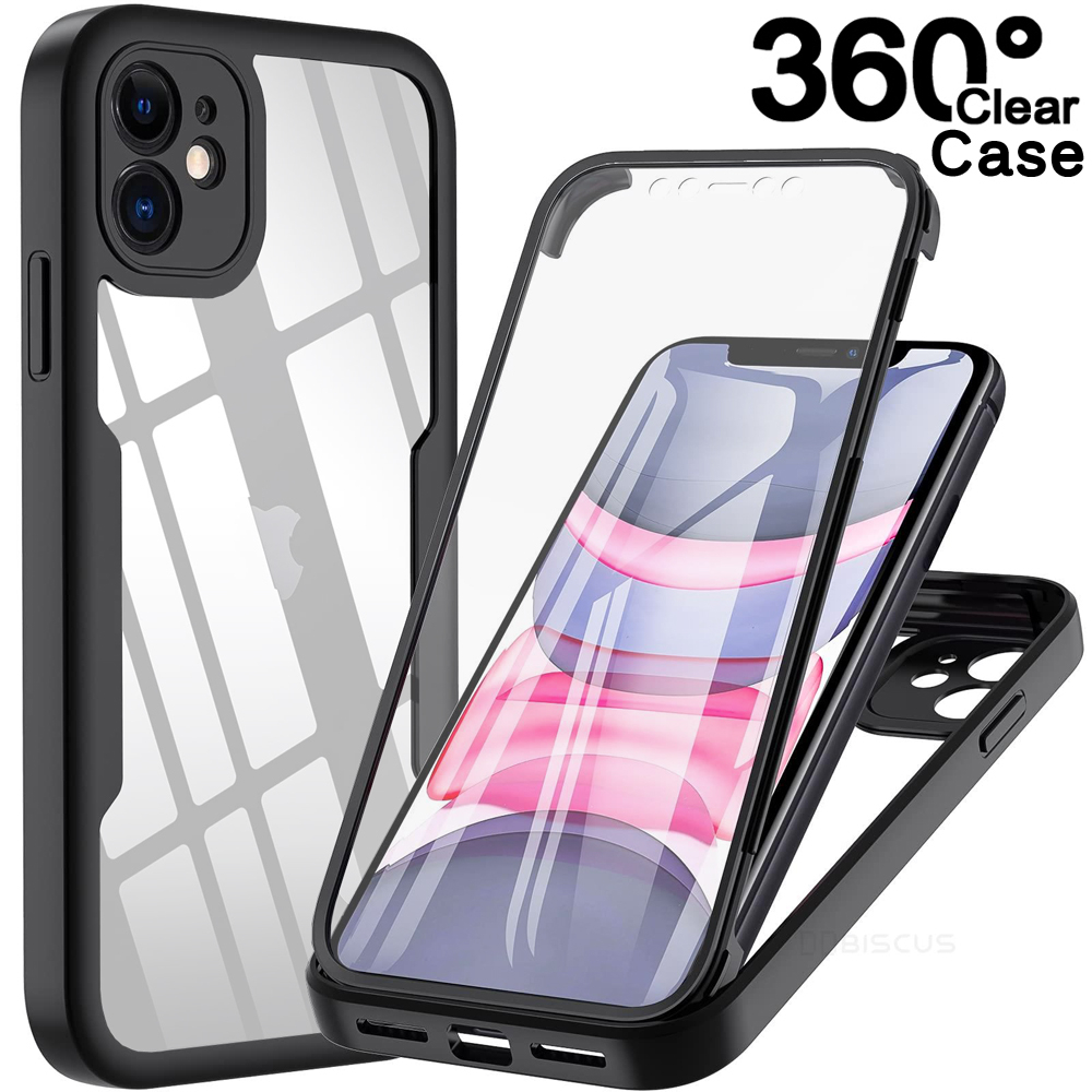 Capa de telefone transparente à prova de choque de proteção total 360 graus Para IPhone 14 Pro Max 13 Pro Max 12 Pro Max 11 Pro Max XR Xs Max X