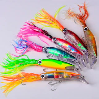 Grandes Iscas De Pesca De Lula Isca Artificial Luminosa 14cm 40g