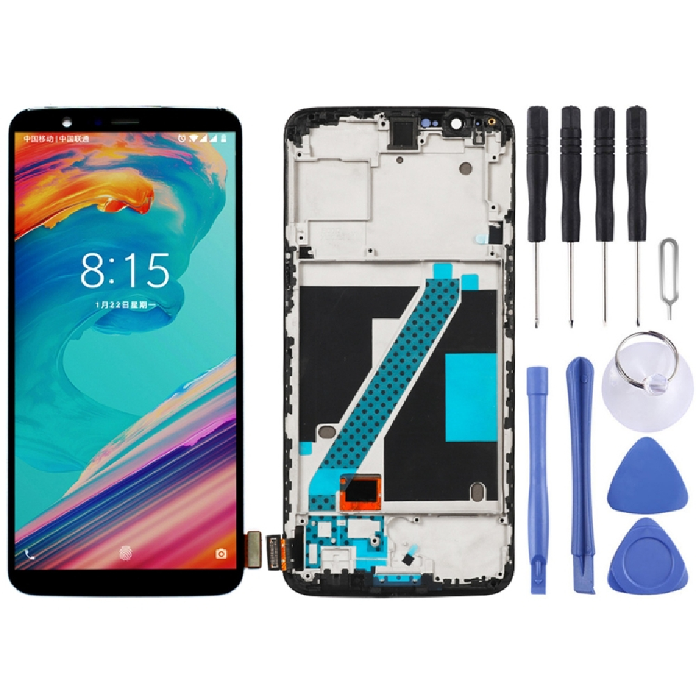 Visor LCD Para Oneplus 5T One Plus 1 + 5T A5010 Montagem Do Digitalizador De Tela Sensível Ao Toque Com Moldura