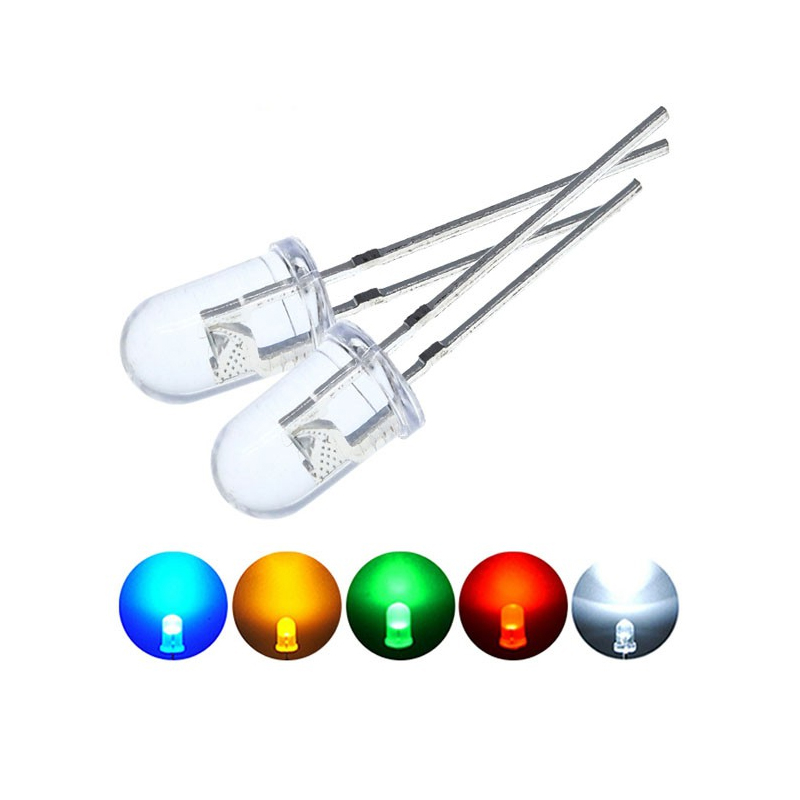 100pcs Nuovo Diodo Luminoso A LED Bianco Super Luminoso Rotondo Da 5mm - Foto 8