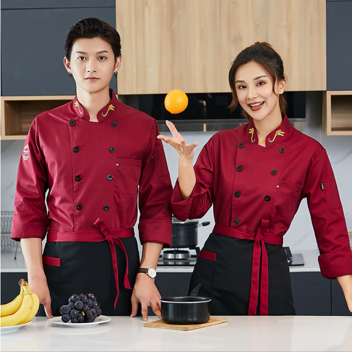 Women Chef Uniform Uniform Promotion Cotton Men Accessories Broadcloth New  Long Sleeved Autumn And Winter Kitchen…