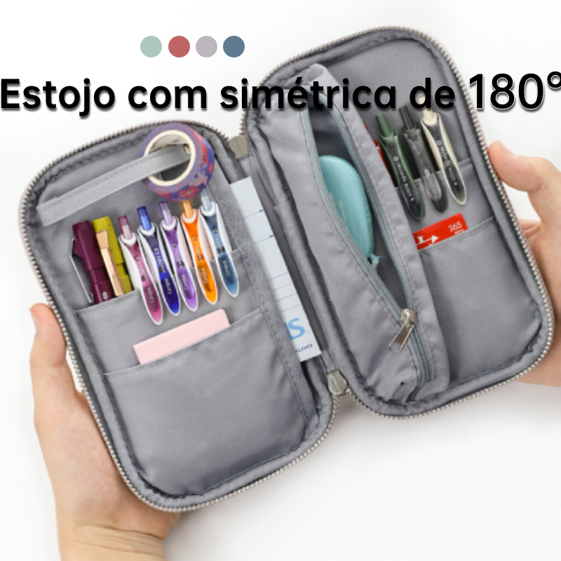 Estojo para lápis Kokuyo Saco de lona certificado à mão de grande capacidade