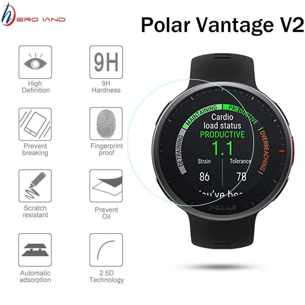 Vidro temperado para polar vantage v2 v m2 m polar ignite 2 grit x unite  protetor