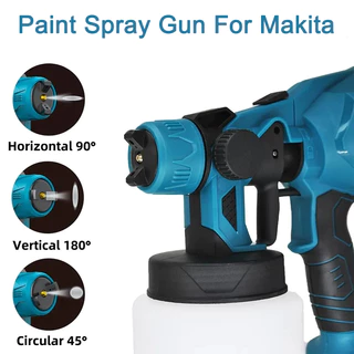 [Sem bateria]Pulverizador De Pintura Sem Fio De 1000ML Pistola De Pulverização Elétrica Para Móveis De Automóveis Pincel De Revestimento De Aço Bateria Makita 18V Bricolagem Doméstica