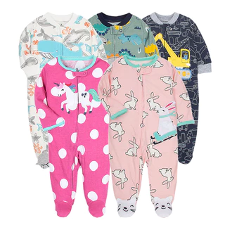 Carter Baby Recém-Nascido Fato De Bebê Meninas E Meninos Algodão Bambu Manga Longa Zipper 0-12M