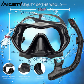 Micisty Conjunto De Máscaras De Mergulho Profissional Adulto Anti-Embaçamento Com Saia De Silicone Para Pesca Piscina