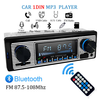 Rádio Automóvel 1 DIN Stereo FM Bluetooth MP3 Audio Player Celular Handfree Telefone Digital USB/SD Com Entrada Aux Dash