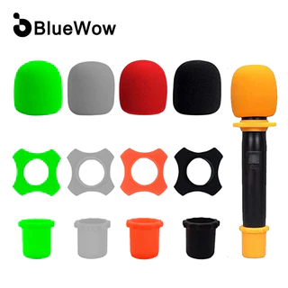 BlueWow CX085 Capa De Microfone Espuma De Pára-Brisas Para Portátil Sem Fio , Proteção Anti-Rolling Silicone Ring , Bottom Suporte De Manga De Haste Dispositivo KTV DJ