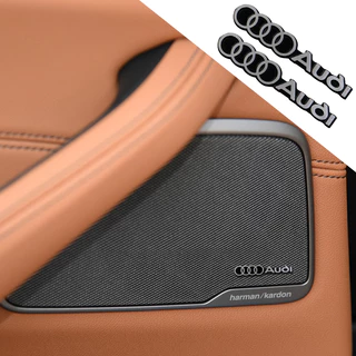 4 Pçs/10 Adesivos De Alumínio Para Aparar Áudio De Carro Criativo Emblema Alto-Falante Audi A3 8P A6 C5 A4 B6 B8 S4 RS4 S5 B9 S3 8V RS3 S6 S8 S2 S7 SQ5 SQ7