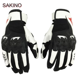 SAKINO Nova Dainese C2 Motocicleta Couro Luva Curta Corrida Luvas De Proteção Das Mãos De