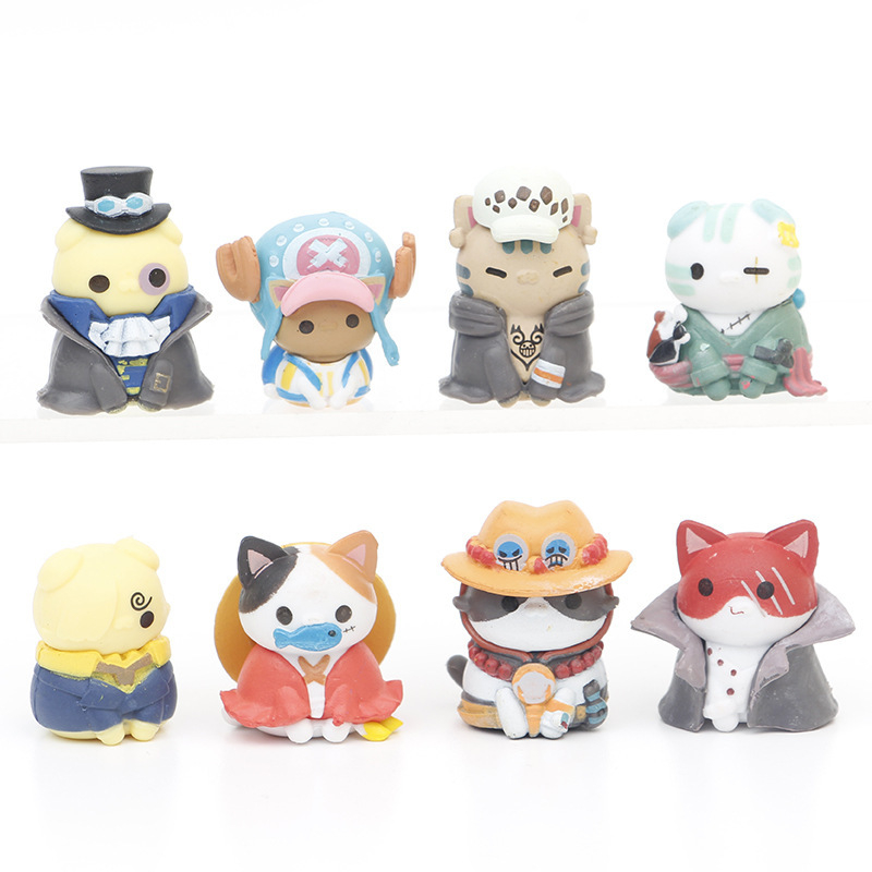 Megahouse Mega Cat Project One Piece Nyan Piece Nyan! Luffy and Seven  Warlords of the Sea 8pcs Complete Box