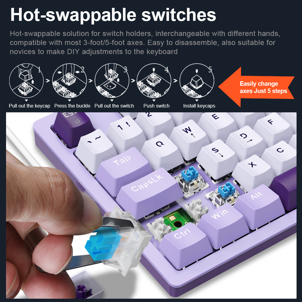 E-YOOSO Z94 USB Teclado De Jogo Mecânico Com Luz De Fundo