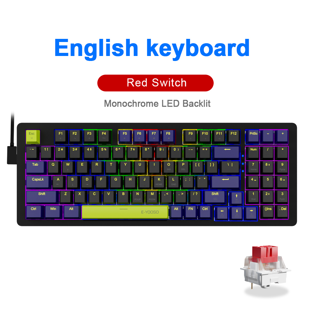 ◆OSOYA◆ E-YOOSO Z94 USB Teclado De Jogo Mecânico Com Luz De Fundo