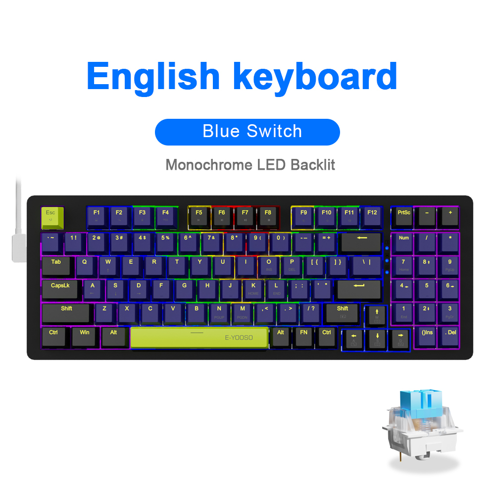 E-YOOSO Z94 USB Teclado De Jogo Mecânico Com Luz De Fundo