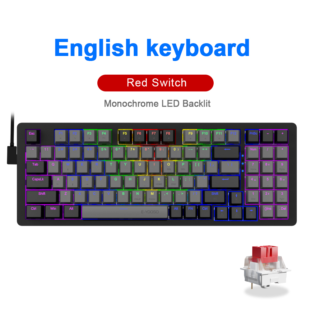 E-YOOSO Z94 USB Teclado De Jogo Mecânico Com Luz De Fundo