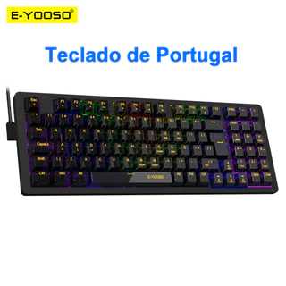 E-YOOSO Z94 USB Teclado De Jogo Mecânico Com Luz De Fundo Monocromática 94 Teclas Português Brasileiro Para Computador Portátil Compute