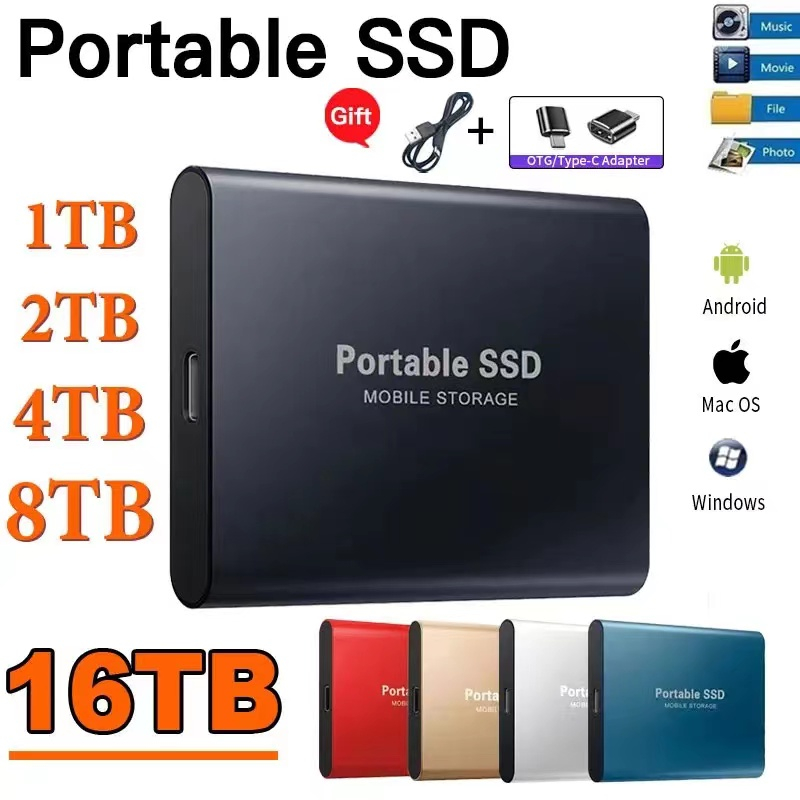 Netac-disco duro externo SSD portátil, 1tb, 2tb, 500gb, 250gb, USB 3,2,  tipo C, para