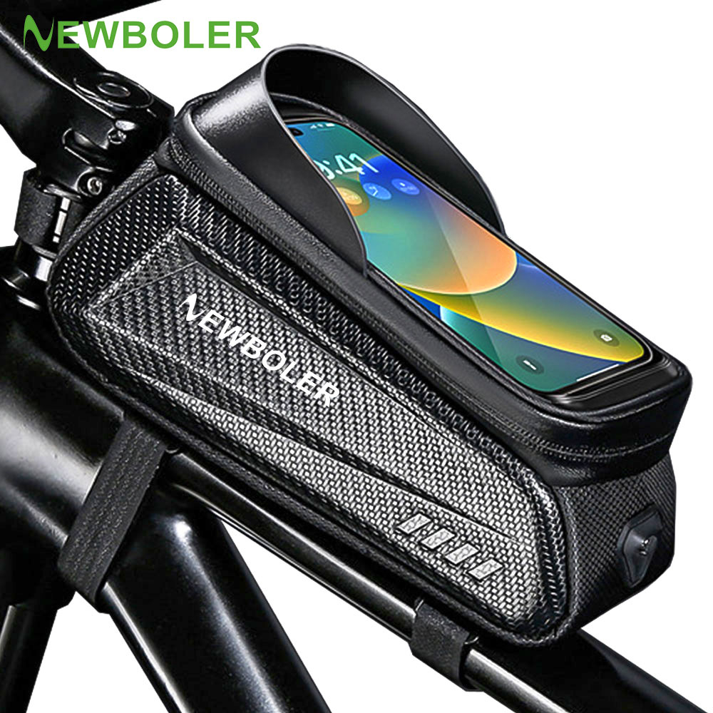 Newboler 2L Saco De Bicicleta Com Estrutura Frontal De Tubo Superior À Prova D'água Tela Táctil De 7,2 Polegadas Acessórios