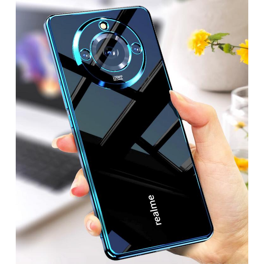 BORYA Cover per Realme 11 Pro 5G/Realme 11 Pro Plus 5G, Ultra Sottile Antiurto TPU Bumper Morbida Silicone Custodia, Elegante Placcatura Caso con Lusso Gradiente Carta Glitterata, Rosa